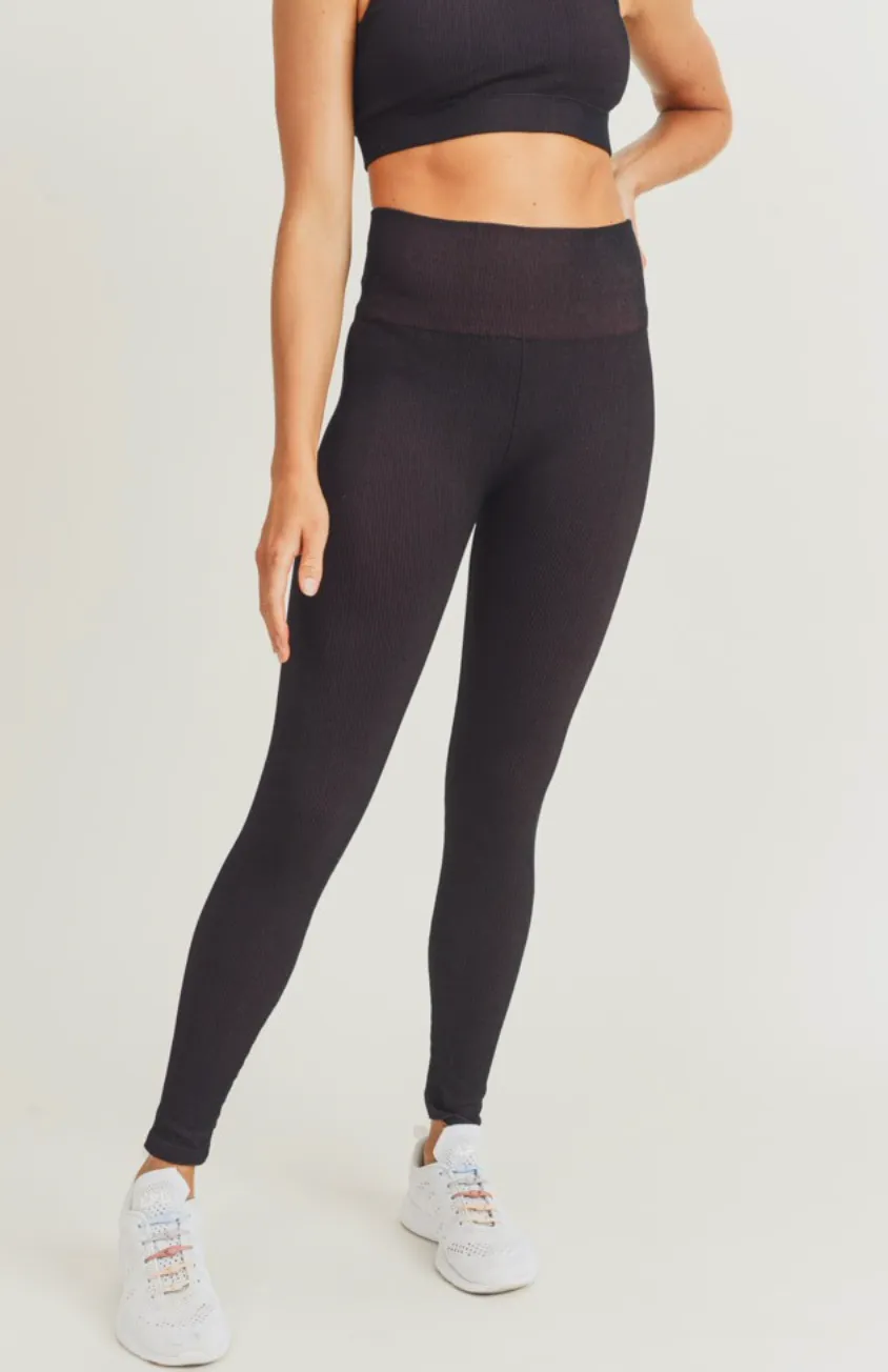 Ribbed Seamless High-waist Leggings