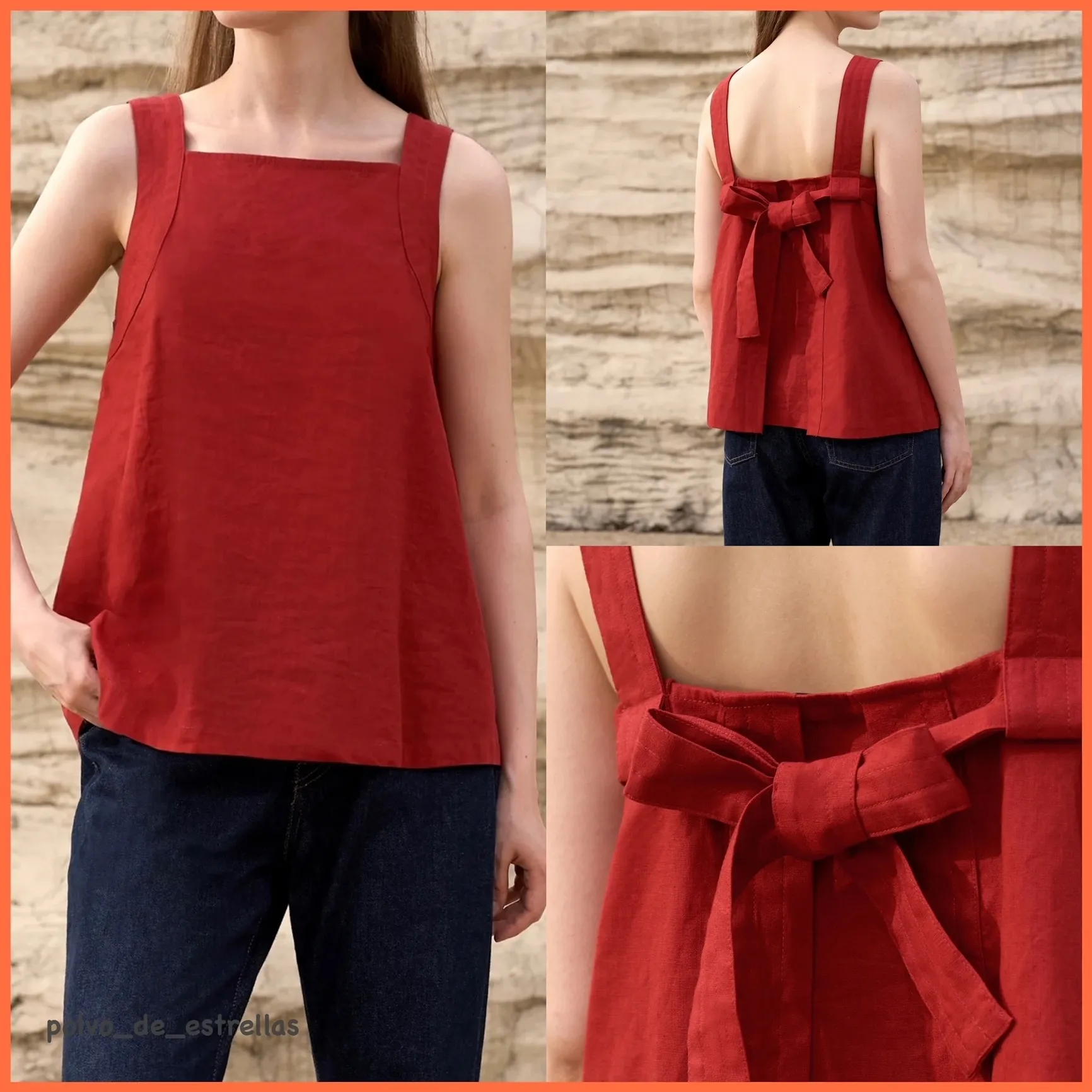 SaturdayClub  |Casual Style Linen Sleeveless Plain Cotton Elegant Style