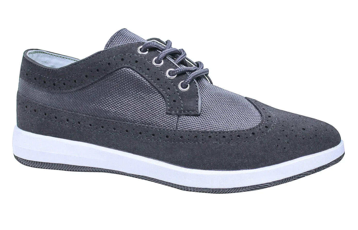 Scarpe francesine uomo casual grigio con fondo bianco Sneakers Calzature