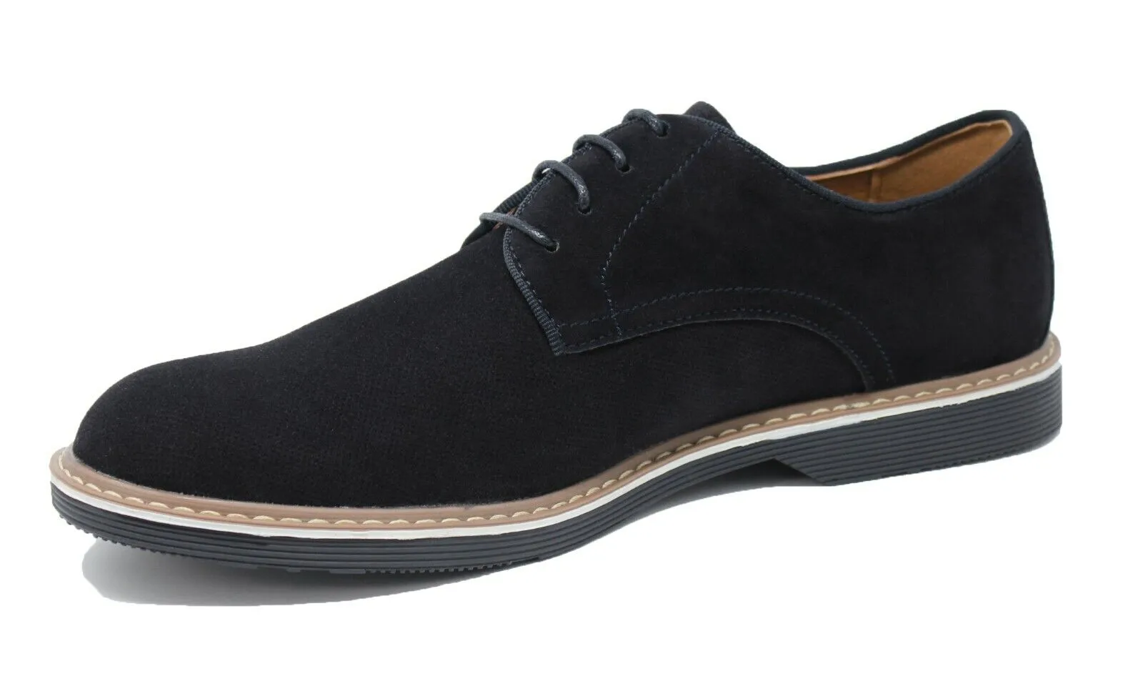 Scarpe uomo calzature nero casual inglesine sneakers in ecopelle scamosciata