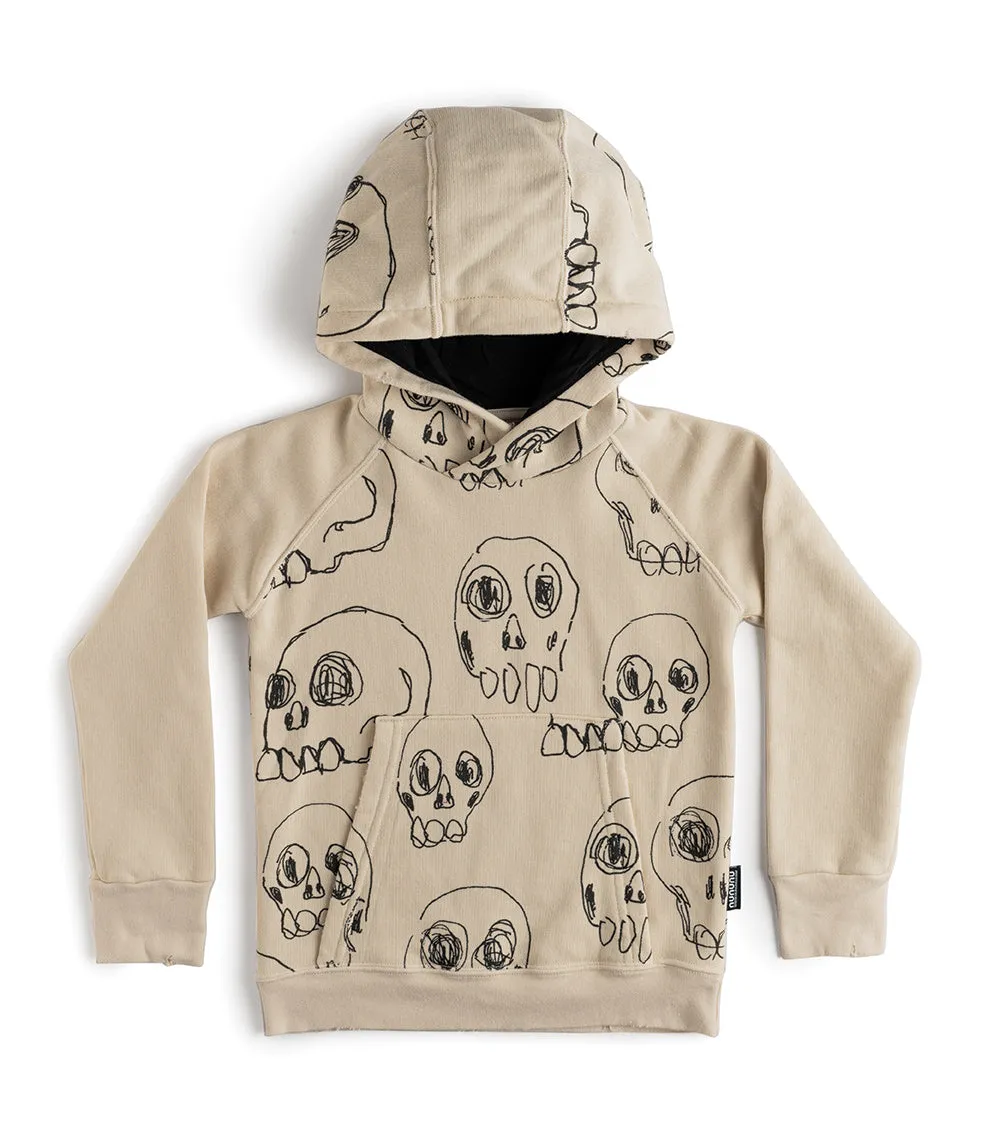 scribbled skulls hoodie