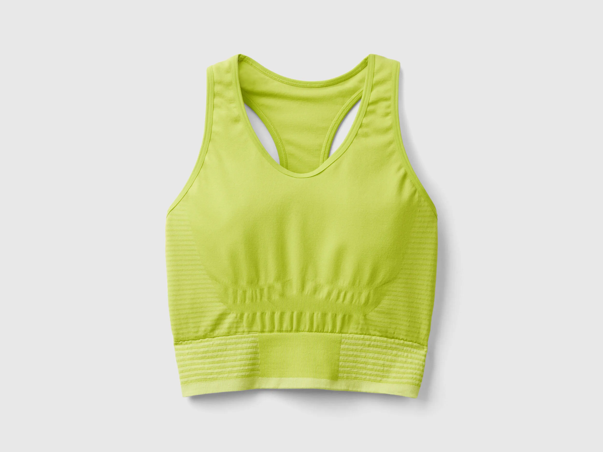 Seamless sports crop top - Lime | Benetton