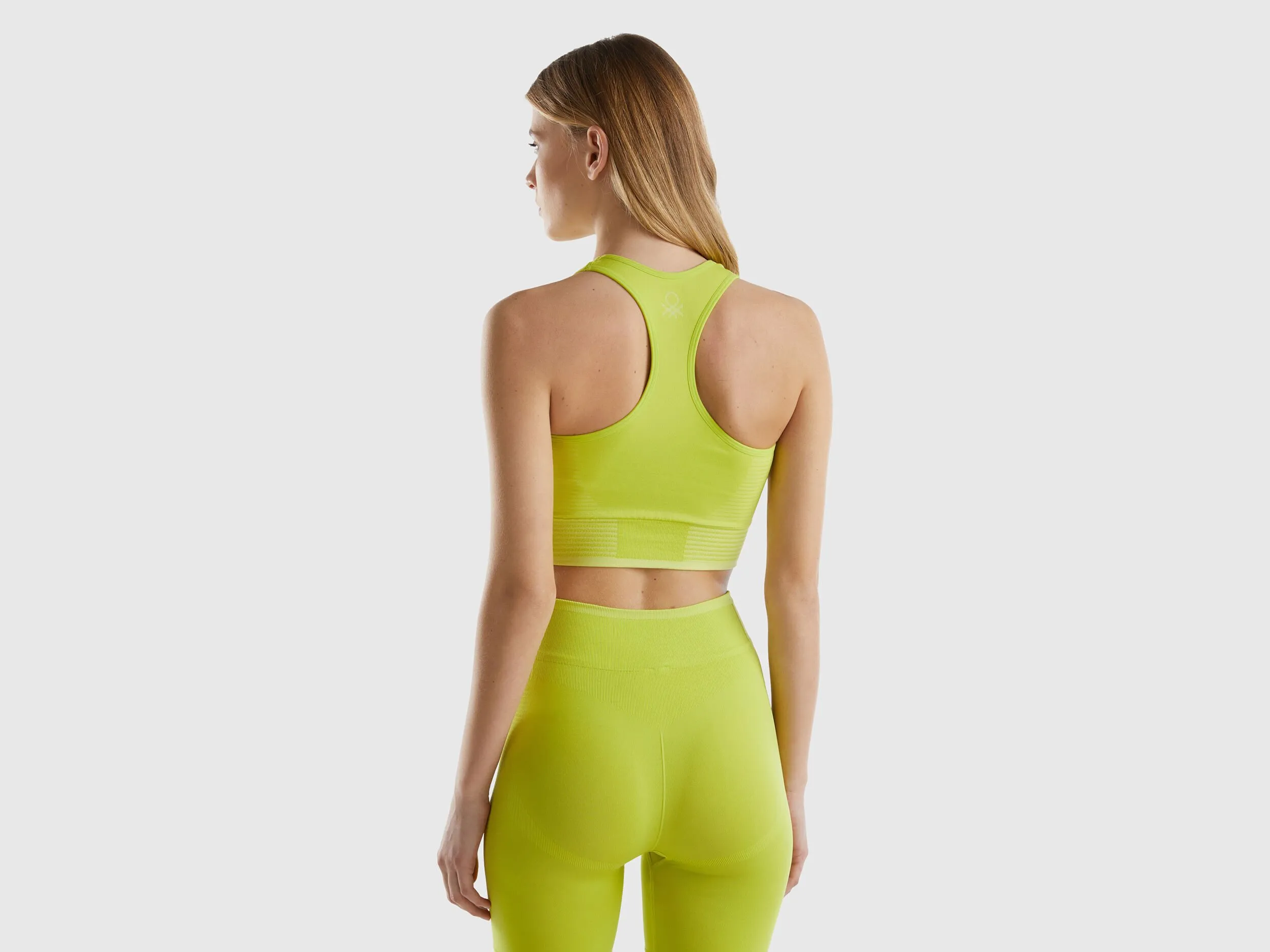 Seamless sports crop top - Lime | Benetton