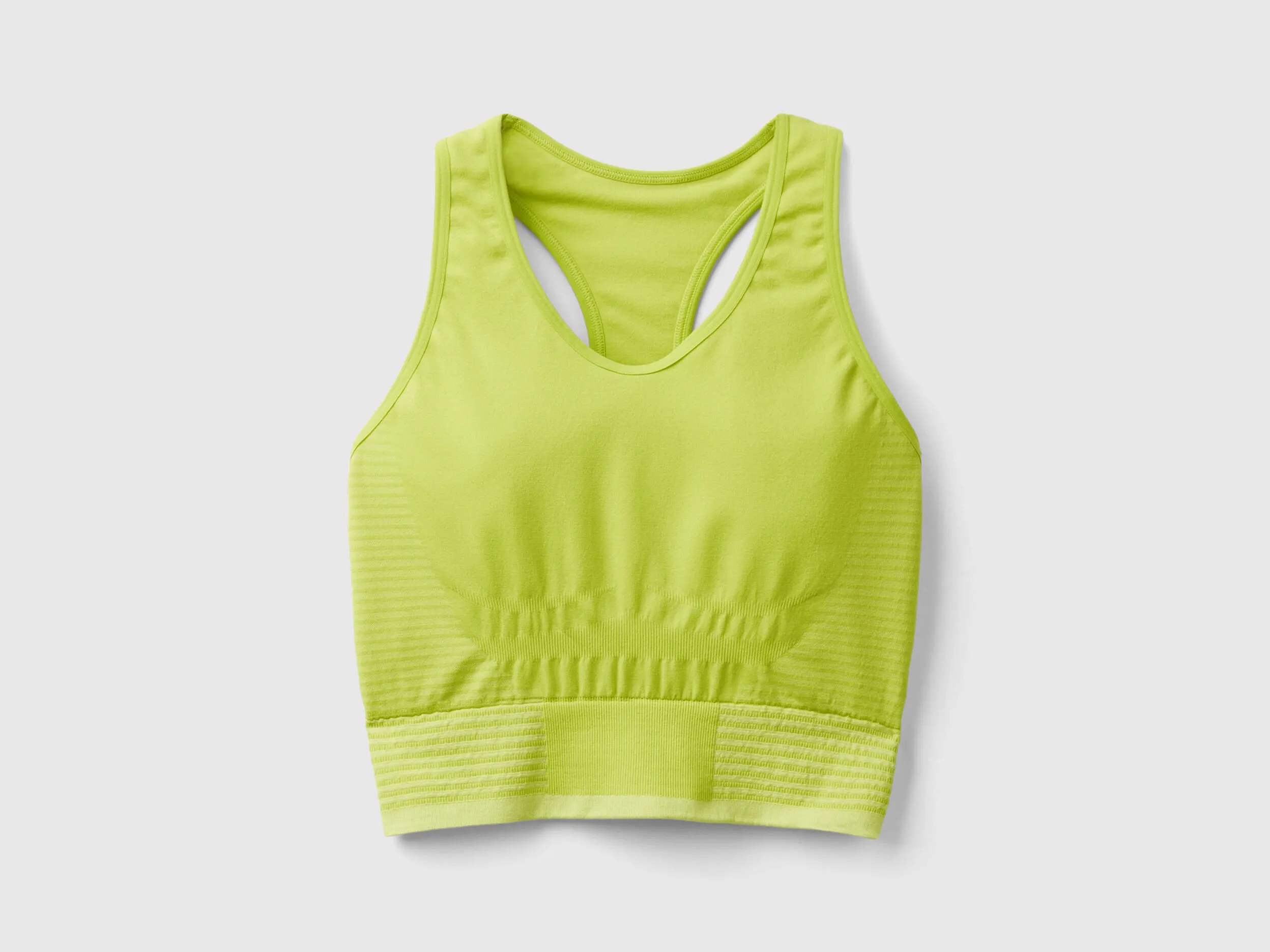 Seamless sports crop top - Lime | Benetton