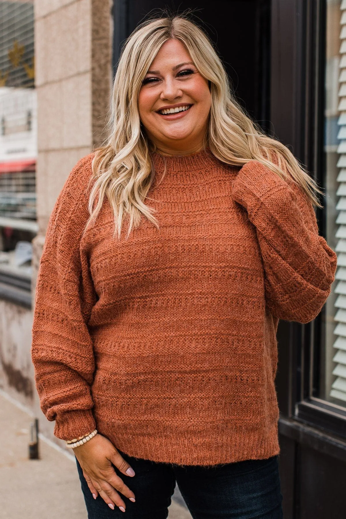 See The Good Knit Sweater- Burnt Orange