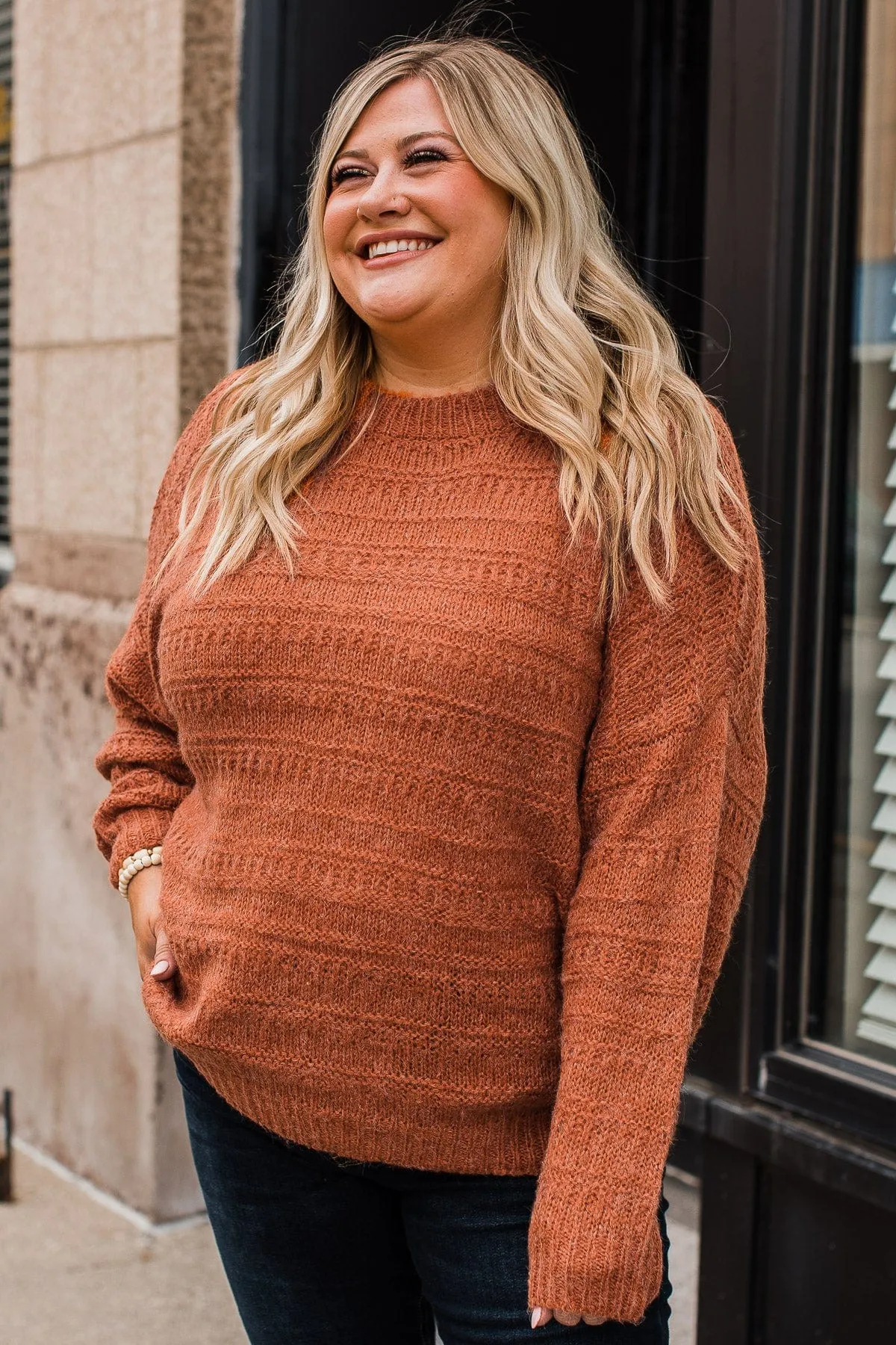 See The Good Knit Sweater- Burnt Orange