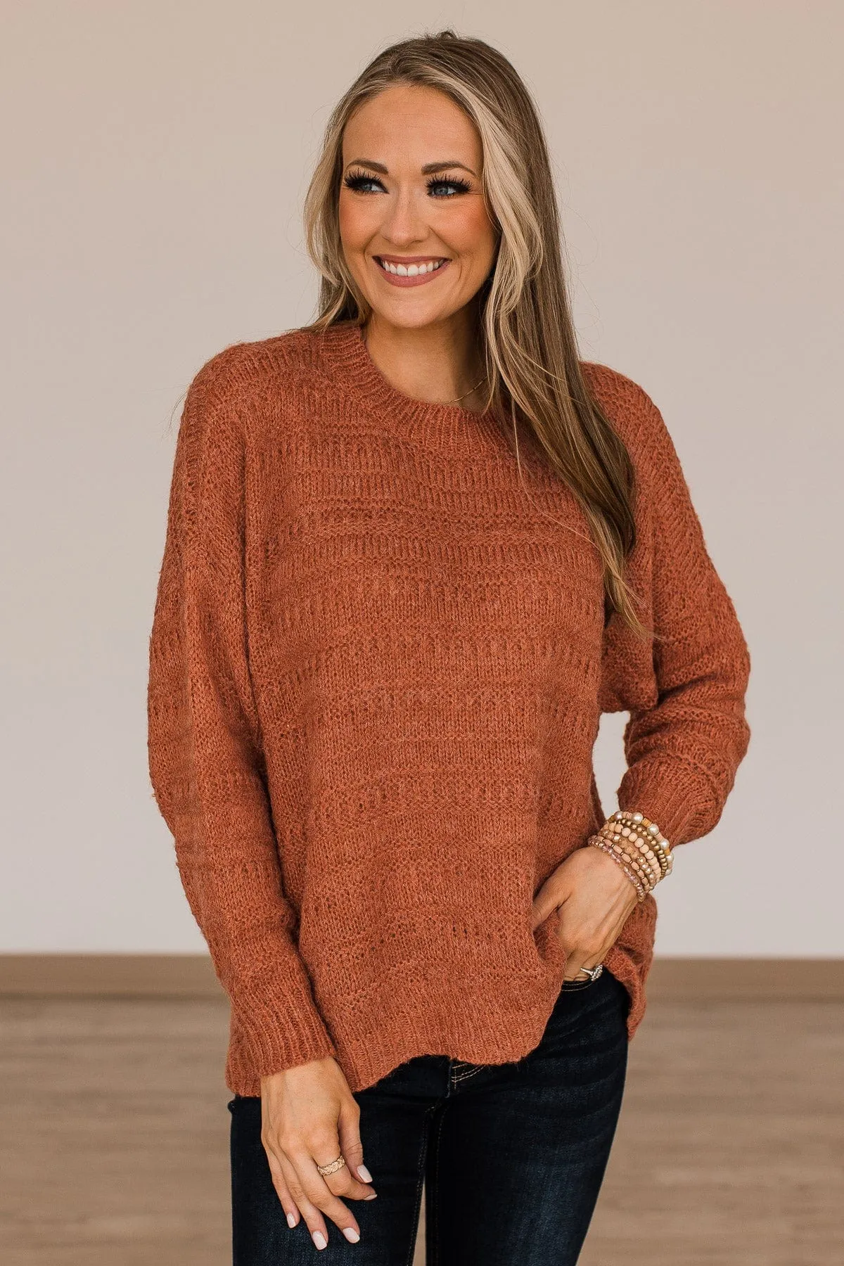 See The Good Knit Sweater- Burnt Orange