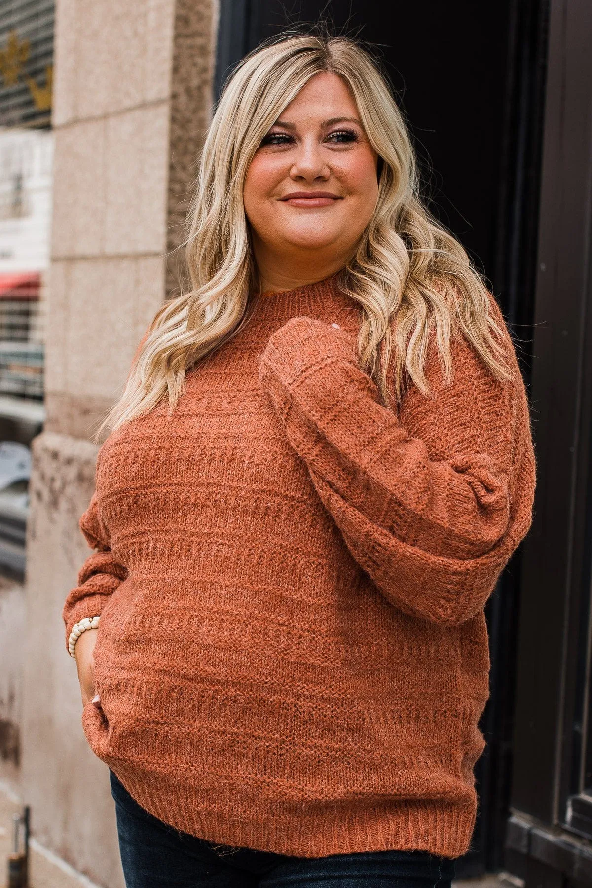 See The Good Knit Sweater- Burnt Orange