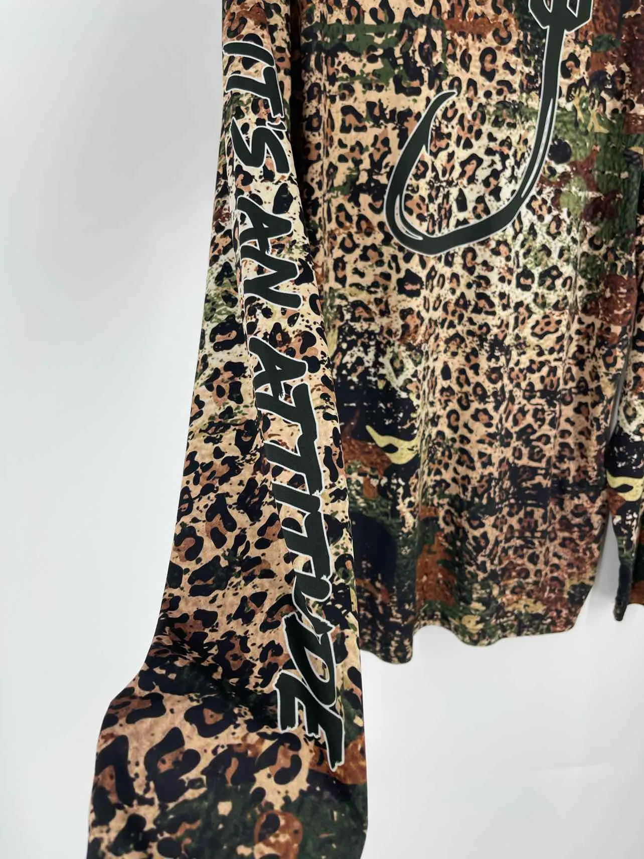 Size XL Br/Bk/Gr Camouflage Animal Print Activewear Top-Long Sleeve