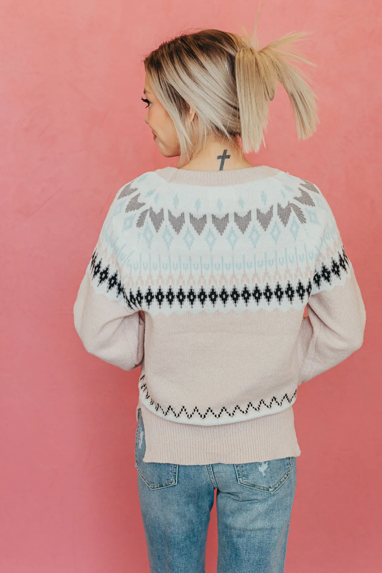 Snow Bunny Geo Print Sweater - 2 Colors