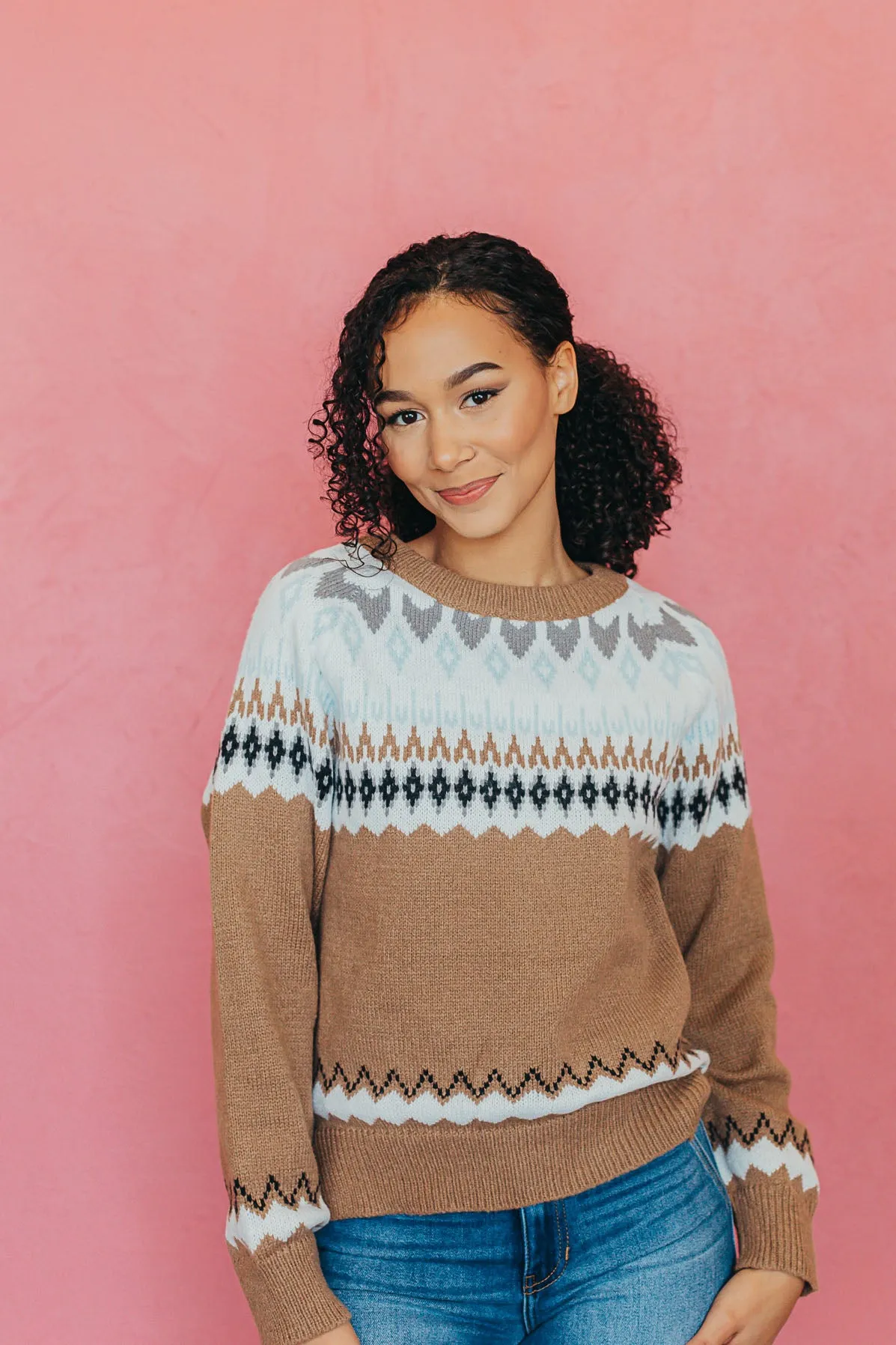 Snow Bunny Geo Print Sweater - 2 Colors