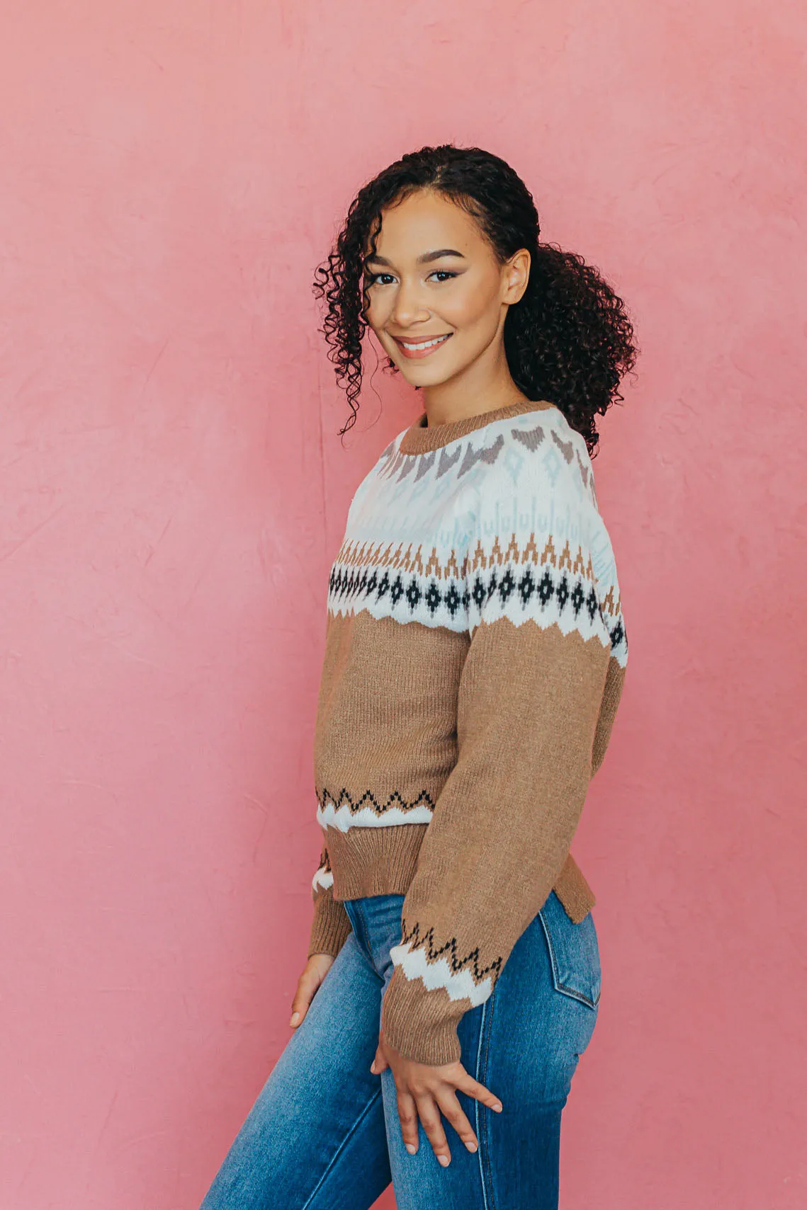 Snow Bunny Geo Print Sweater - 2 Colors