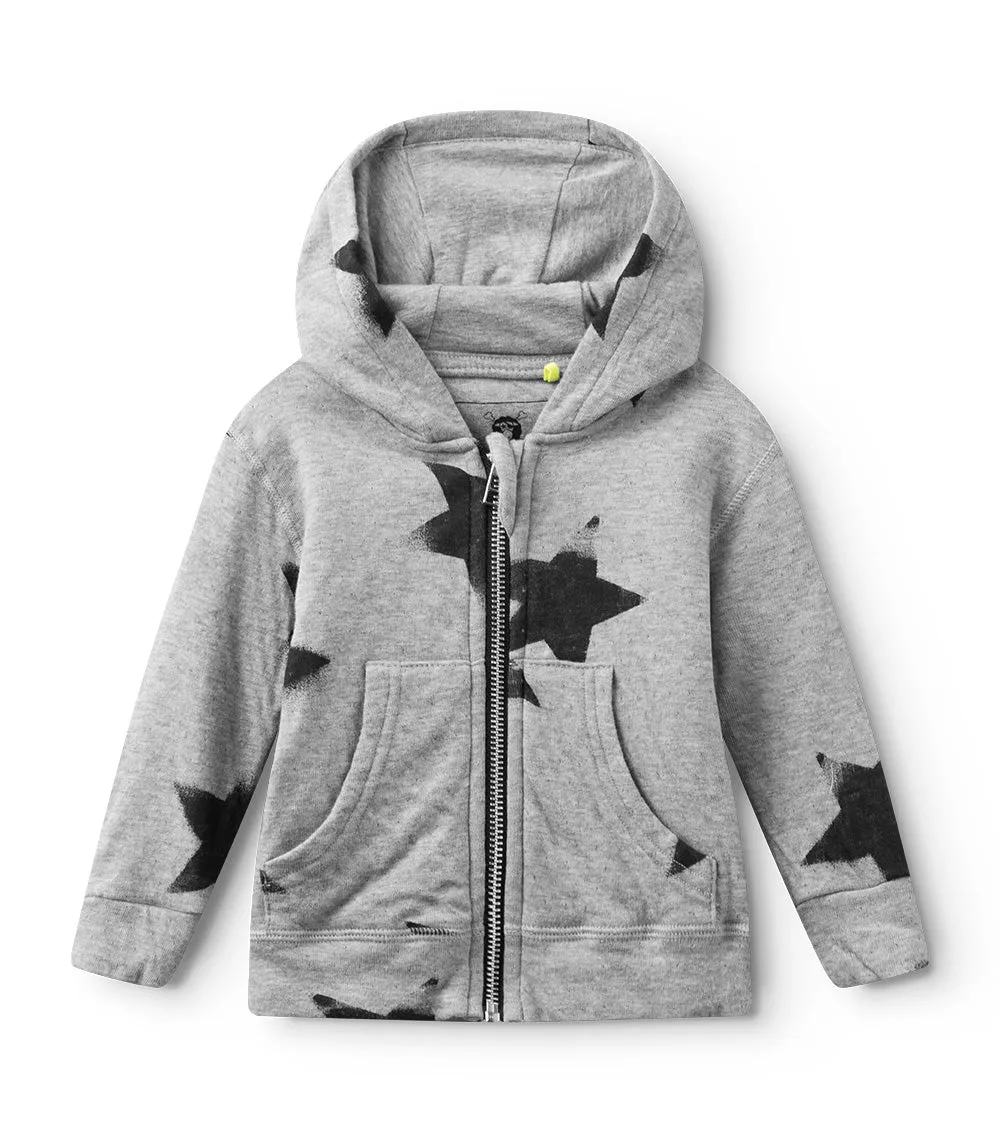 soft faded star zip hoodie