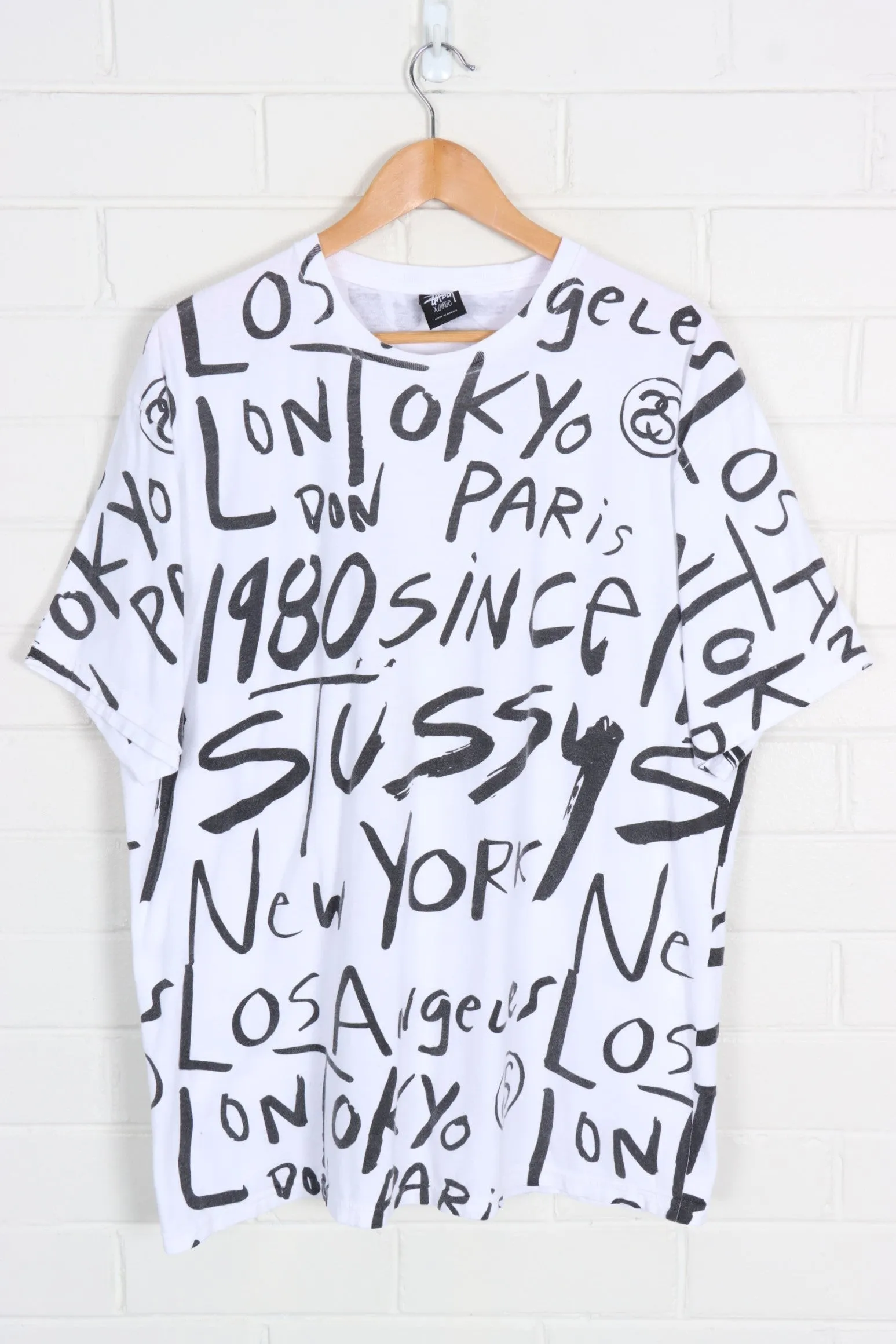 STUSSY International Black & White City All Over Print (XL)