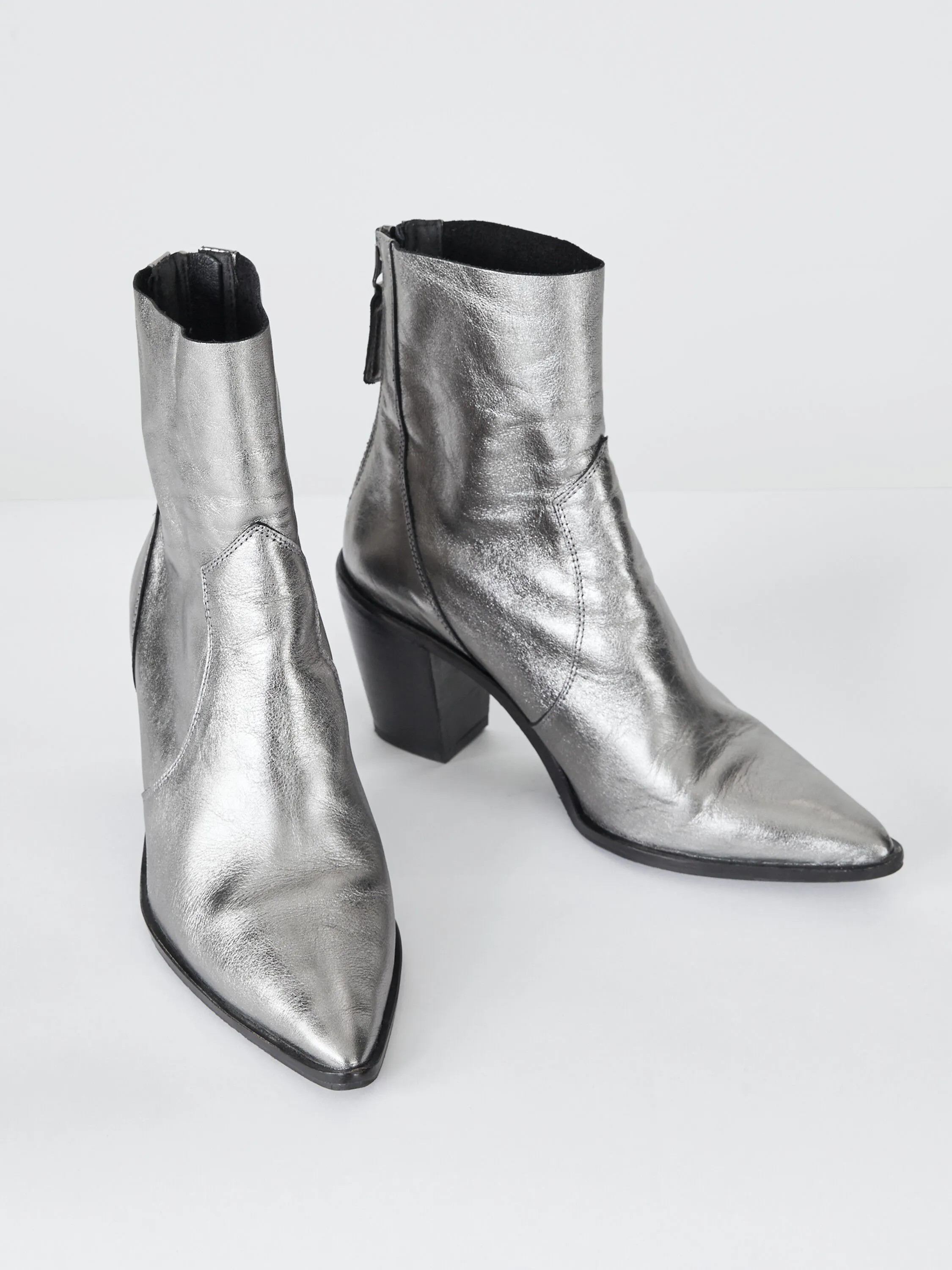 Tallis Metallic Leather Boots