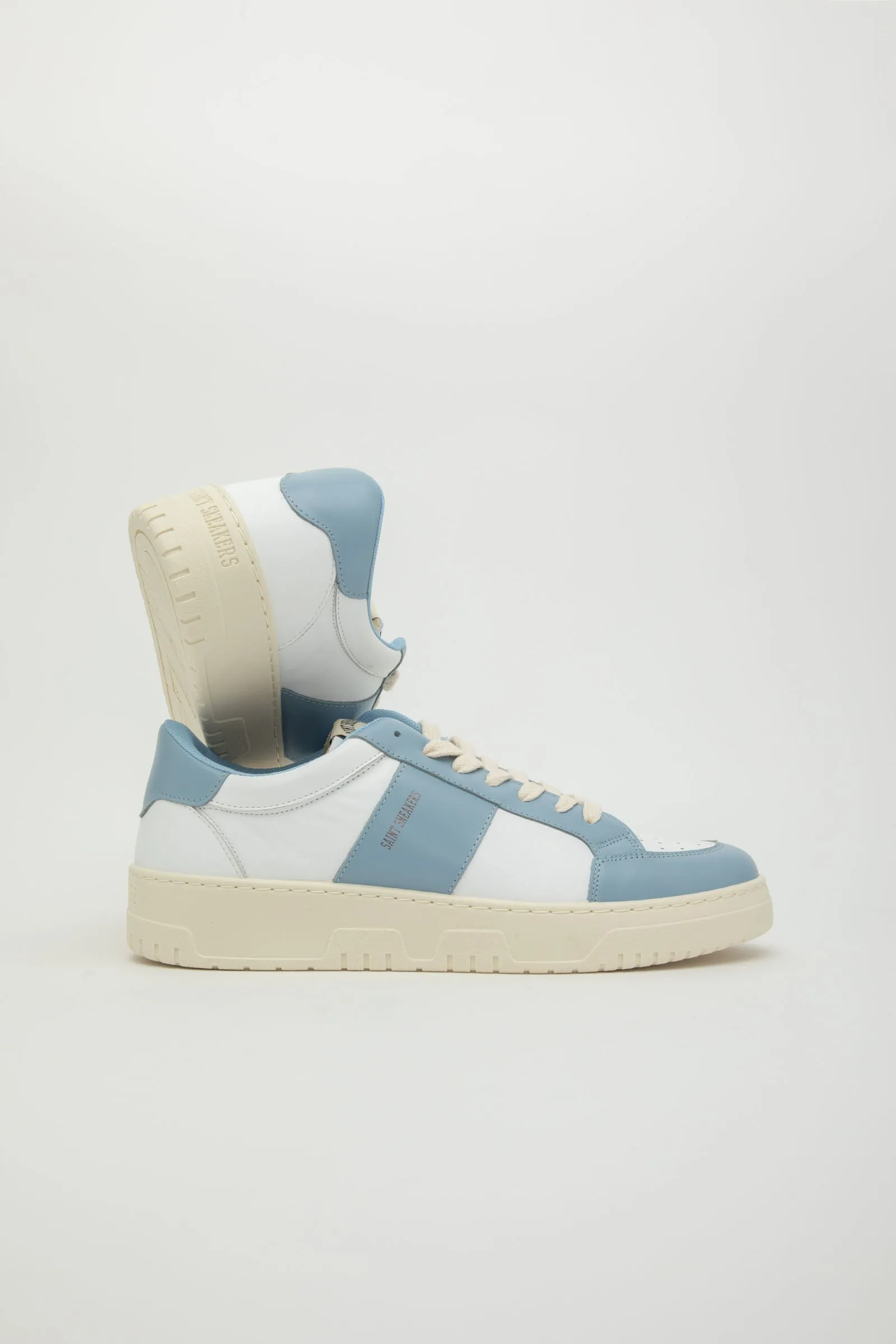 Tennis sneaker in pelle bianco artico