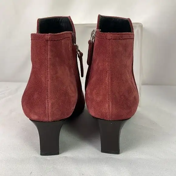 Tod'sWineSuede Low Wedge Booties