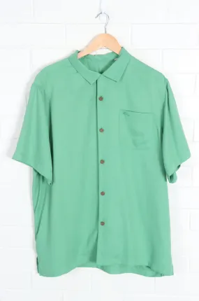 TOMMY BAHAMA Green Silk Short Sleeve Shirt (XL)