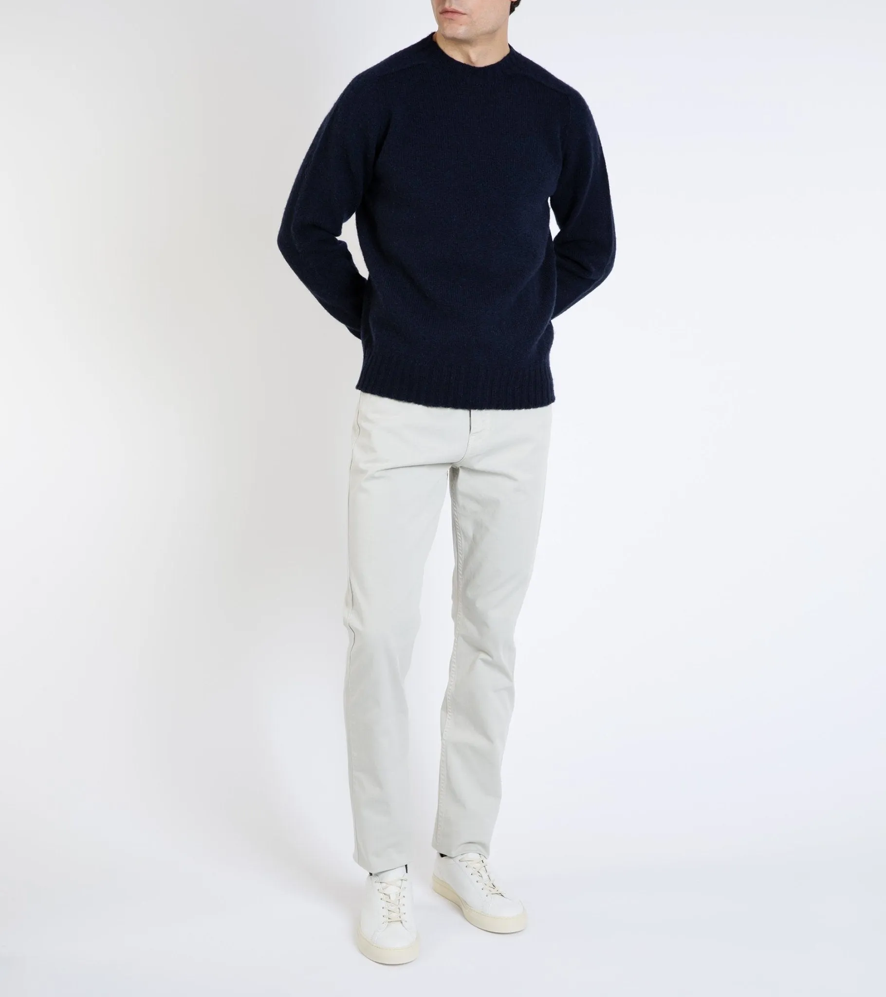 Trunk Berwick Brushed Shetland Crew Sweater: Navy