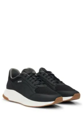 TTNM EVO leather lace-up trainers with mesh trims