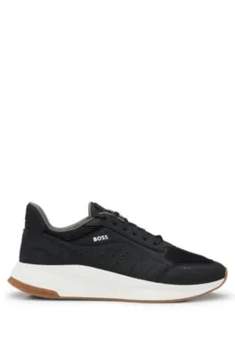 TTNM EVO leather lace-up trainers with mesh trims