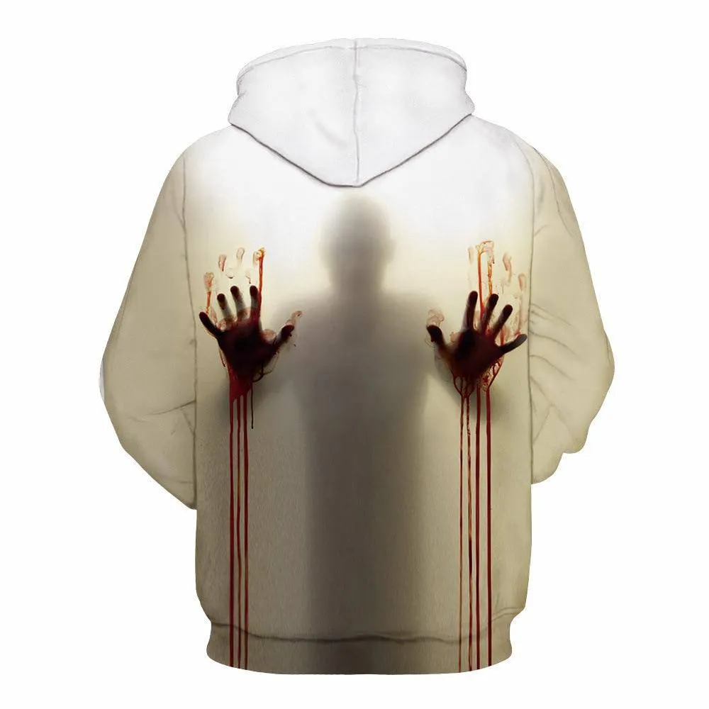 Unisex 3D Print Wound Horror Blood Hoodies Jumper