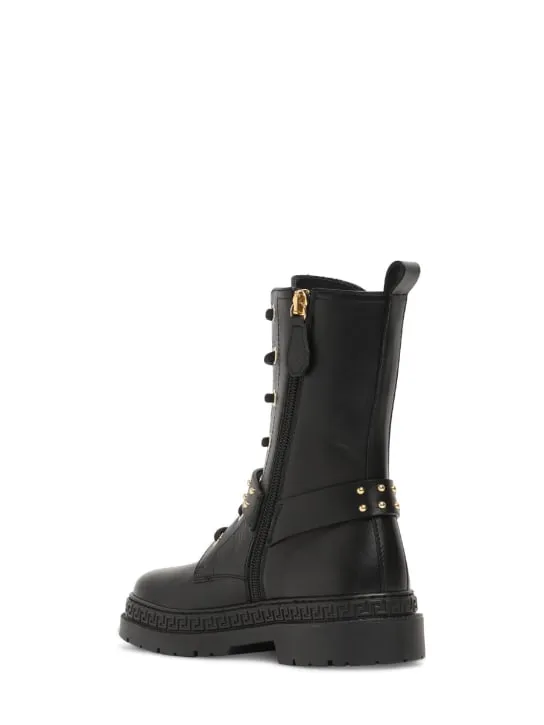 Versace   Biker leather boots 