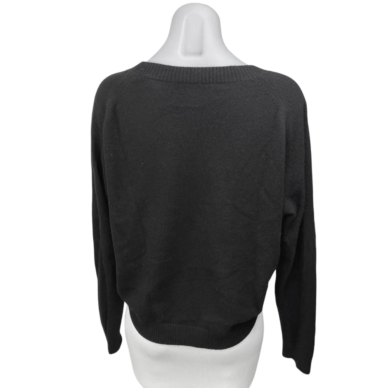 Vince Women's Black Knit Crew Neck Long Sleeve Pullover Stretch Sweater Top S