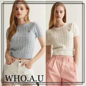 WHO.A.U  |Steve Boucle Cable Sweater 2Colors WHKAD2512F