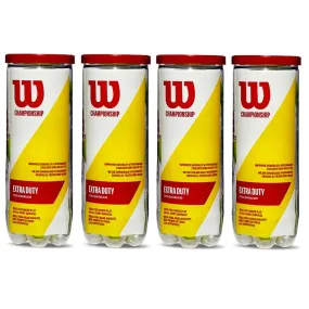 WILSON Championship Extra Duty Tennis Ball Dozen (4 Cans)