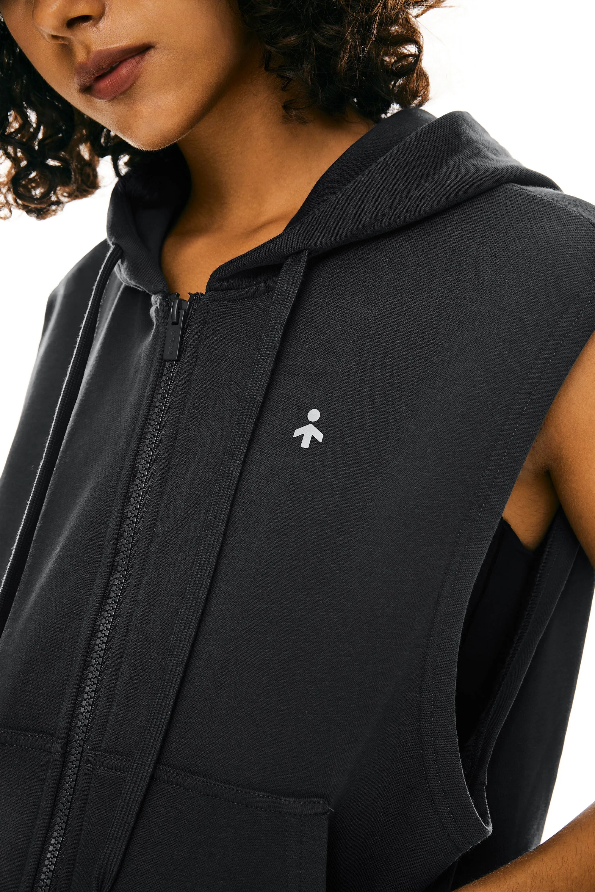 Zip Up Sleeveless Hoodie